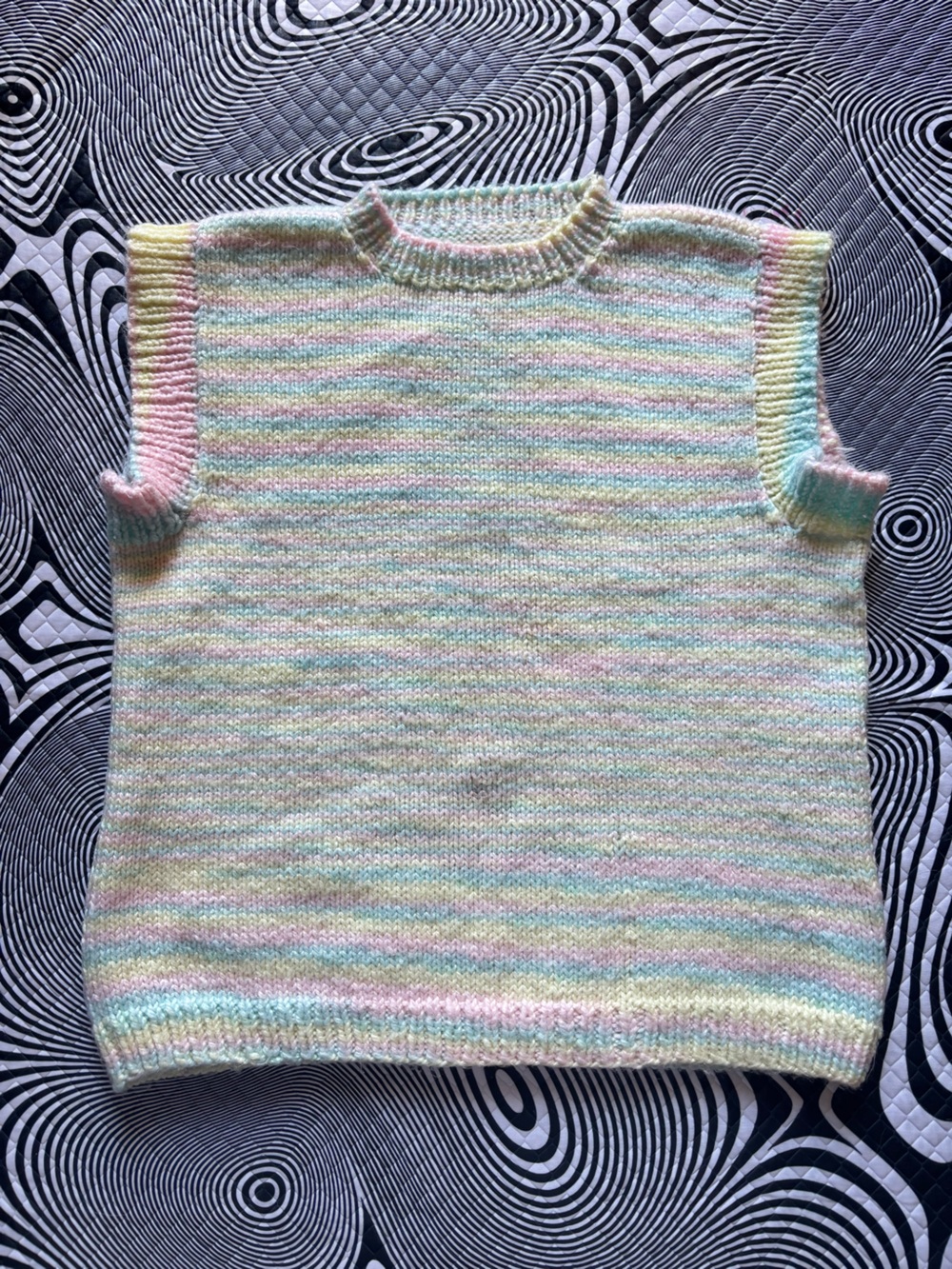 Pastel Rainbow Knit Kawaii Vest